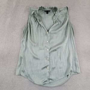 Women's Sleeveless Ruffled Top - Green